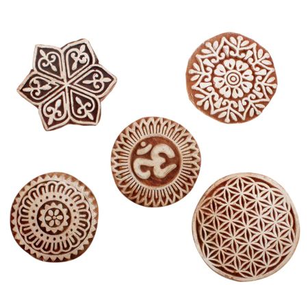 Set of 5 Piece New Mix Wooden Printing Blocks